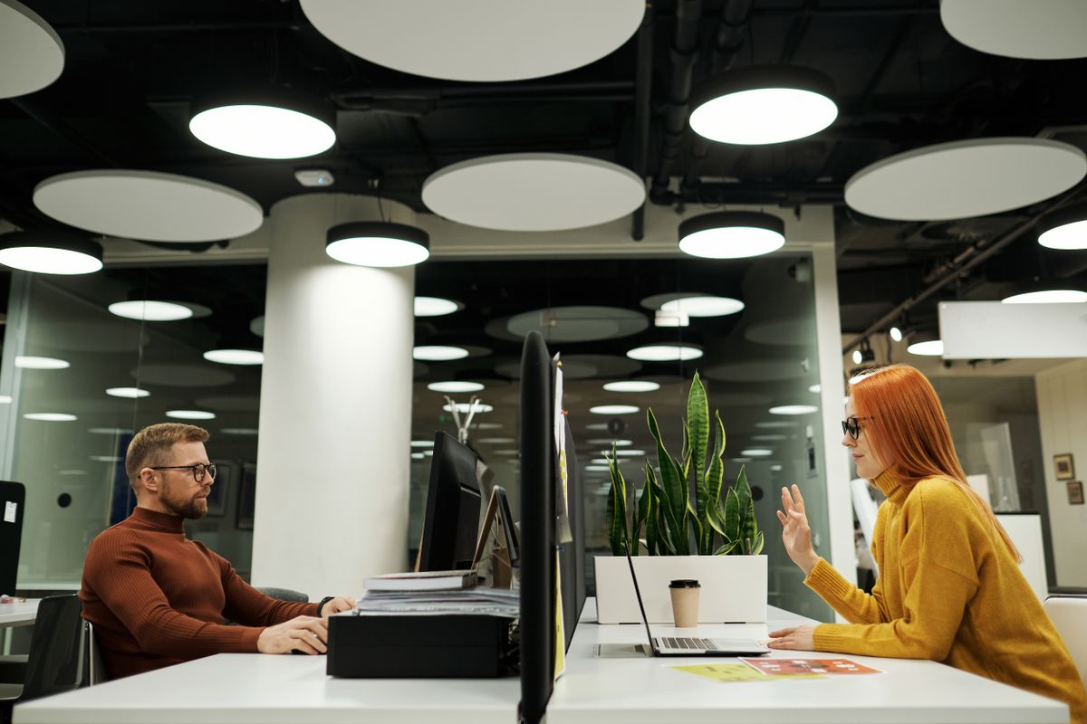 Team member at a workstation